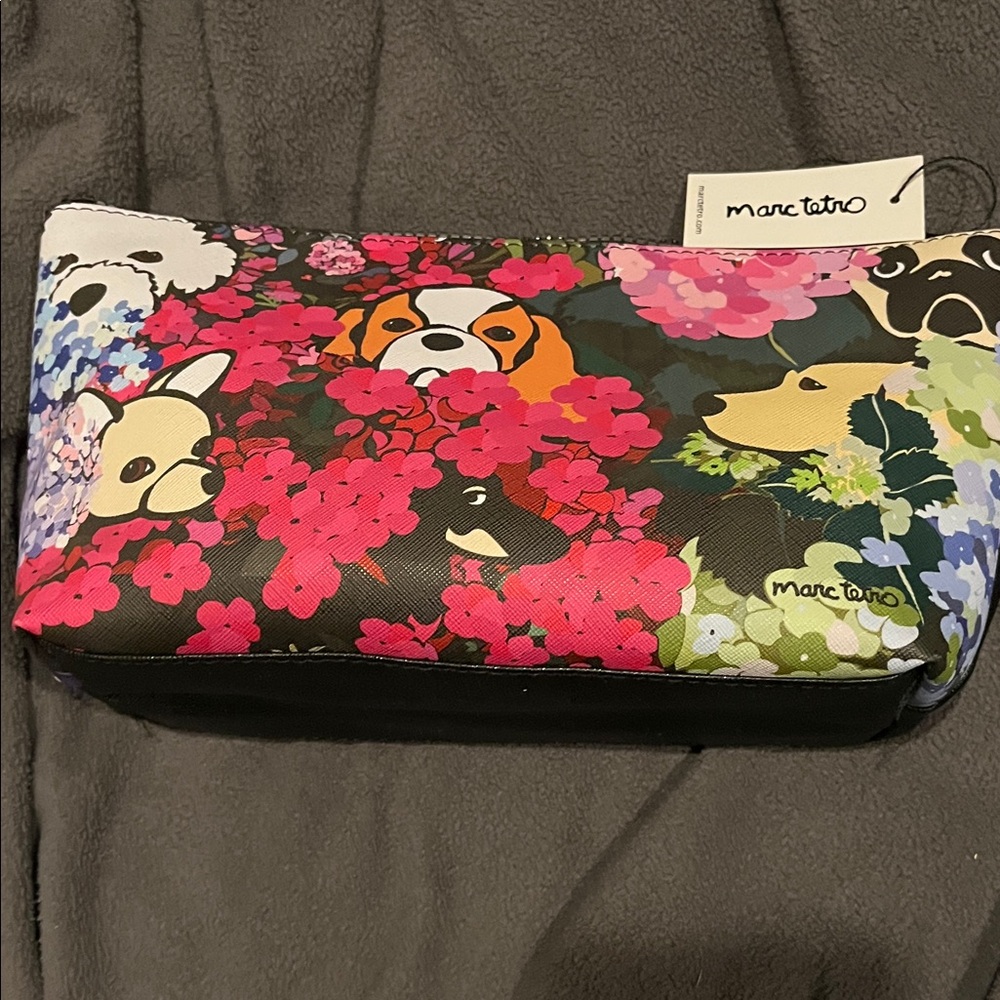 Marc Tetro  Floral Dog Print Clutch nwt